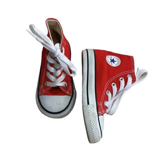 Converse Red Hi-Top Kid Sneakers Size 5